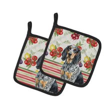 Load image into Gallery viewer, Bluetick Coonhound Vegetables Pair of Pot Holders