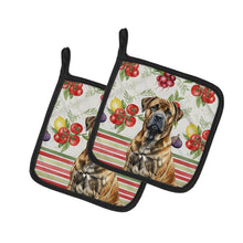 Load image into Gallery viewer, Brindle Boerboel Vegetables Pair of Pot Holders