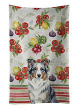 Load image into Gallery viewer, Blue Merle Border Collie Vegetables Kitchen Towel
