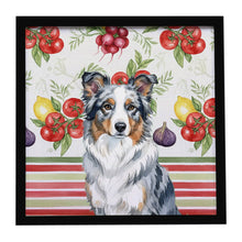 Load image into Gallery viewer, Blue Merle Border Collie Vegetables Framed Metal Print