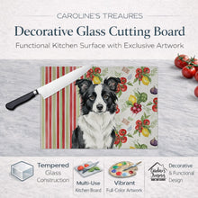 Load image into Gallery viewer, Border Collie Vegetables Glass Cutting Board
