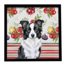 Load image into Gallery viewer, Border Collie Vegetables Framed Metal Print