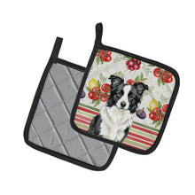 Load image into Gallery viewer, Border Collie Vegetables Pair of Pot Holders