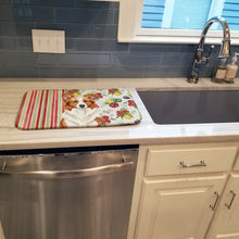 Load image into Gallery viewer, Red and White Border Collie Vegetables Dish Drying Mat