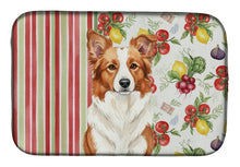 Load image into Gallery viewer, Red and White Border Collie Vegetables Dish Drying Mat