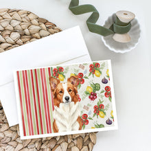 Load image into Gallery viewer, Red and White Border Collie Vegetables Greeting Cards Pack of 8