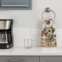 Load image into Gallery viewer, Grizzle and Tan Border Terrier Vegetables Kitchen Towel