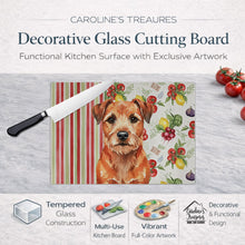 Load image into Gallery viewer, Red Border Terrier Vegetables Glass Cutting Board
