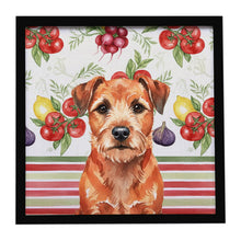 Load image into Gallery viewer, Red Border Terrier Vegetables Framed Metal Print