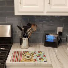 Load image into Gallery viewer, Wheaten Border Terrier Vegetables Glass Cutting Board