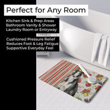 Load image into Gallery viewer, Black and White Borzoi Vegetables Memory Foam Kitchen Mat