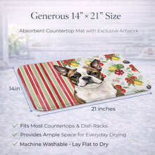 Load image into Gallery viewer, Brindle Boston Terrier Vegetables Dish Drying Mat