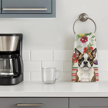 Load image into Gallery viewer, Brindle Boston Terrier Vegetables Kitchen Towel