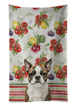 Load image into Gallery viewer, Brindle Boston Terrier Vegetables Kitchen Towel