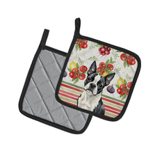 Load image into Gallery viewer, Boston Terrier Vegetables Pair of Pot Holders