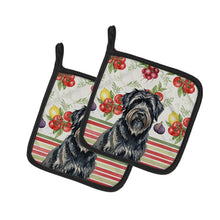 Load image into Gallery viewer, Bouvier des Flandres Vegetables Pair of Pot Holders