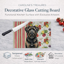 Load image into Gallery viewer, Brindle Bouvier des Flandres Vegetables Glass Cutting Board