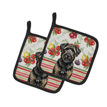 Load image into Gallery viewer, Brindle Bouvier des Flandres Vegetables Pair of Pot Holders