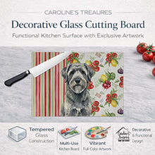 Load image into Gallery viewer, Gray Bouvier des Flandres Vegetables Glass Cutting Board