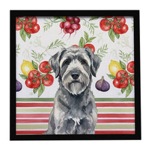 Load image into Gallery viewer, Gray Bouvier des Flandres Vegetables Framed Metal Print