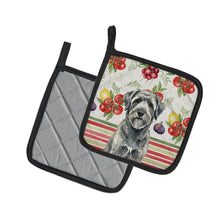 Load image into Gallery viewer, Gray Bouvier des Flandres Vegetables Pair of Pot Holders