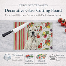 Load image into Gallery viewer, White Boxer Vegetables Glass Cutting Board