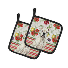 Load image into Gallery viewer, White Boxer Vegetables Pair of Pot Holders
