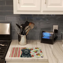 Load image into Gallery viewer, Black Briard Vegetables Glass Cutting Board