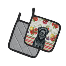 Load image into Gallery viewer, Black Briard Vegetables Pair of Pot Holders