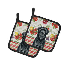 Load image into Gallery viewer, Black Briard Vegetables Pair of Pot Holders