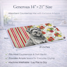 Load image into Gallery viewer, Gray Briard Vegetables Dish Drying Mat