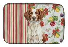 Load image into Gallery viewer, Liver and White Brittany Vegetables Dish Drying Mat