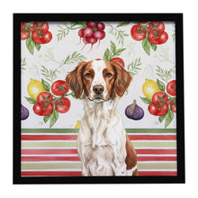 Load image into Gallery viewer, Liver and White Brittany Vegetables Framed Metal Print