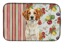 Load image into Gallery viewer, Orange and White Brittany Vegetables Dish Drying Mat