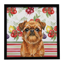 Load image into Gallery viewer, Belge Brussels Griffon Vegetables Framed Metal Print
