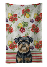 Load image into Gallery viewer, Black and Tan Brussels Griffon Vegetables Kitchen Towel