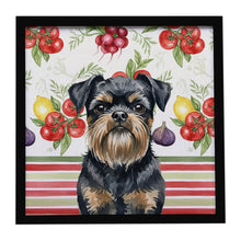 Load image into Gallery viewer, Black and Tan Brussels Griffon Vegetables Framed Metal Print