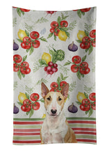 Load image into Gallery viewer, Fawn and White Bull Terrier Vegetables Kitchen Towel