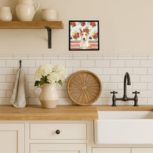 Load image into Gallery viewer, Fawn and White Bull Terrier Vegetables Framed Metal Print