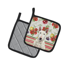 Load image into Gallery viewer, White Bull Terrier Vegetables Pair of Pot Holders