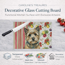 Load image into Gallery viewer, Cairn Terrier Vegetables Glass Cutting Board