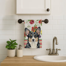 Load image into Gallery viewer, Black and White Cardigan Welsh Corgi Vegetables Kitchen Towel