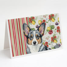 Load image into Gallery viewer, Blue Merle Cardigan Welsh Corgi Vegetables Greeting Cards Pack of 8