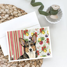 Load image into Gallery viewer, Brindle Cardigan Welsh Corgi Vegetables Greeting Cards Pack of 8