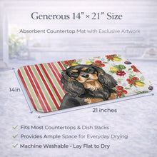 Load image into Gallery viewer, Black and Tan Cavalier Spaniel Vegetables Dish Drying Mat
