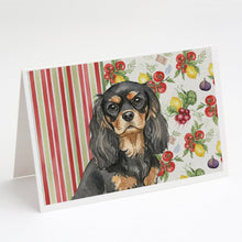 Load image into Gallery viewer, Black and Tan Cavalier Spaniel Vegetables Greeting Cards Pack of 8