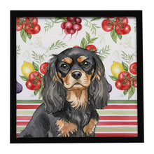 Load image into Gallery viewer, Black and Tan Cavalier Spaniel Vegetables Framed Metal Print