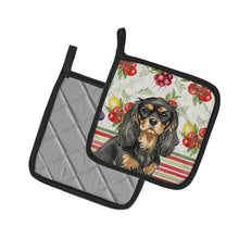 Load image into Gallery viewer, Black and Tan Cavalier Spaniel Vegetables Pair of Pot Holders