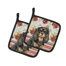 Load image into Gallery viewer, Black and Tan Cavalier Spaniel Vegetables Pair of Pot Holders