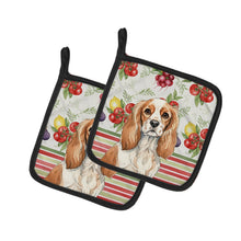Load image into Gallery viewer, Blenheim Cavalier Spaniel Vegetables Pair of Pot Holders